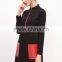 Black Stand Collar Contrast Pockets Zipper Dress Cotton Spandex Long Sleeve Color Block Casual Short Dress