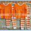 High Quality Baby Clothes Orange Long Sleeve Plain Color Top And Stripes Pants Casual Comfortable Toddler Outfit