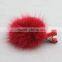 Myfur Cute Red Color Real Mink Fur Pom Pom Hairpin For Fashion Girls