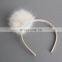New Trendy faux fur pompon plastic Headband for girls