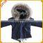 Raccoon Fur Collar Hood Jacket Parka Fur Coat For Kids