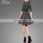 Fashion Ladies Office Mini Dress Half Sleeves Design Dress Black And White Plaid Dress