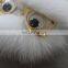 Black And White Funny Fox Fur Ball Pom Pom with Eyes Glasses Fur Keychan Bag Charm