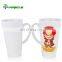 V-shaped 17oz white blank sublimation coated mug wholesale