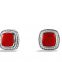 Silver Jewelry 11mm Albion Earrings with Carnelian and Diamonds(E-065)