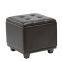 Black Leather  Ottoman Chair with Buttons,Ottoman chair with storage ,Solid wood frame