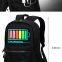 Intelligent voice control dazzle color flashing lights school students led backpack bag for men and women