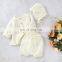 Baby knitting Clothing Sets Two Girls Suit Knit 0-2 Year Cotton Baby Knit Cardigan + PP Shorts +Hat 3Pcs Suit Baby Clothing Set