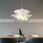 Modern Warm And Romantic White Chandelier LED Flower Restaurant White Metal Chandelier