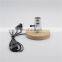 Vintage Round Wood Base Aluminum Lamp Holder Desk Lamp Small Table Lamps Night Light