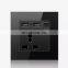 Switch control 13A Global Universal 5 Hole USB Wall Power Socket,5V 2.1A USB Charger Port