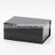 Custom lamination glossy black rigid A5 deep foldable gift box with magnetic closure