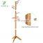 Wooden Hall Tree Enterway Coat Hanger Holder Free Standing for Clothes Hats Purses Coat Rack Stand with 11 Rounded Hook