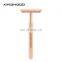 High Quality Rose Wood Long Handle Classic Double Edge Safety Razors Wooden Handle