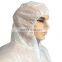Disposable elastic wrist Coveralls with Hood for Adults, Breathable Fluid-resistant White Overall Suit