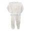Disposable elastic wrist Coveralls with Hood for Adults, Breathable Fluid-resistant White Overall Suit