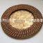 Luxury Rattan Charger With Mother Of Pearl Gifts Rattan wall decoration Table mat Cheapest Wholesale In Bulk Handwoven