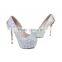 Catwalk Shoes Handmade Wedding Strass Shoes Round Toe Platform High Heel Scorpion Heels
