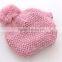 New design best quality baby girl knitted puffball winter hat
