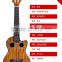 China wholesale special two holes soundhole tenor acacia wood ukulele classical headstock
