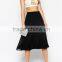 latest long high waist pleated chiffon lady skirt/dress patterns design/manufacture
