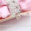 New Top Sale Women Ladies Girls Fashion Casual Rose Decoration Small Ruched Handbag Evening Bags, 6 Colors Available
