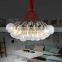 Big Bulbs Pendant Lights Clear Glass Lighting with Red Cords for Dining Room