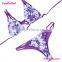 Light purple and white bikini swimwear