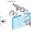 Glass door lock, furniture cabinet drawer lock with Zinc material