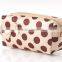 Hot sale satin dots printing cosmetic pouch with bowknot decorate china factory