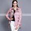 Womens studded pu leather jackets and long coats with buttons