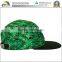 Small order high quality leaf print green custom 5 panel hats wholesale                        
                                                Quality Choice
