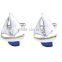 Novelty Red, White, & Blue Sailboat Cufflinks