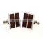 Custom round stainless steel Wood Keyhole Cufflinks with logo
