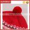 V-32 Pom pom knitting winter baby beanie hat with earflaps crochet winter baby beanie hat