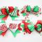 Lastest New Year Fashion X-mas Kids Boutique Hair Bow Baby Girl Christmas Decorative Bows With Clip