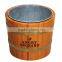 China supply new solid wood ice water bucket with rope handle ,wholesale wooden bucket