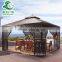 2016 New double tops PE rattan gazebo outdoor square gazebo 4m*4m