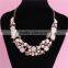 European Bridal Pearl Jewelry Set Resin Flower Statement Wedding Necklace Earring Set For Women