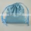 Custom Professional satin hair extension packaging bags with ribbon drawstring and custom Logo