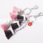 In Stock Leather Strap Flowers Keychain Bag Pendant Car Ornaments Bag Charm For Women Key Chain Buckle Key Ring