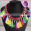 wholesale european fashion colorful silk tassels necklace