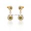 Romantic AAA+ tea grenn cubic zirconia dangling earring yellow gold plated jewelry