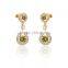 Romantic AAA+ tea grenn cubic zirconia dangling earring yellow gold plated jewelry