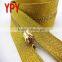 3# Fashion Metal Zipper With Golden tape For Dress