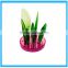 Multifunction Flowerpot Shaped Plastic Salad Maker With Intergrated Bowl,Squeezer,Cutter And Fork Set