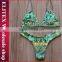 2017 Newest red feather sexy print girls swimwear BI217
