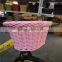 cheap round pink wicker bike basket