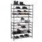 Home Use Black Metal Folding Steel Shoes Storage Rack Shelf Stand