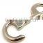 4-3/4" Solid Brass Hook in Nickel Plate, Solid Brass Swivel eye metal snap hook